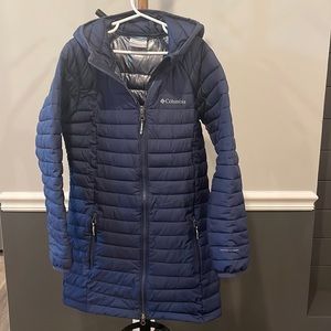 Columbia Sport Girls White Out Omni Long Hooded Coat sz M